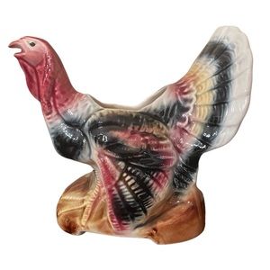 Vintage California Pottery Colorful Turkey Planter